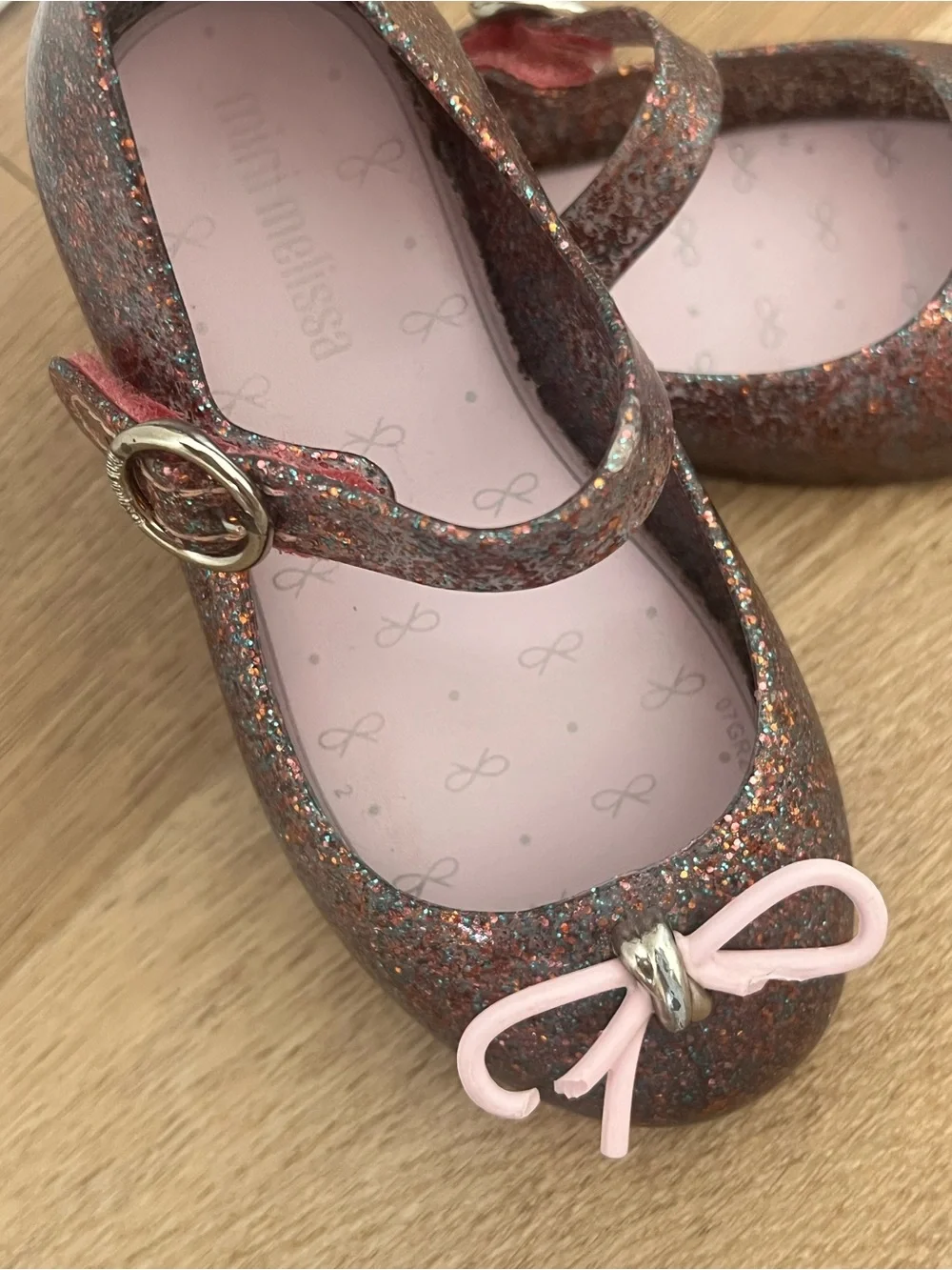 Mini Melissa Glitter Mary Janes with signature fruity scent!
